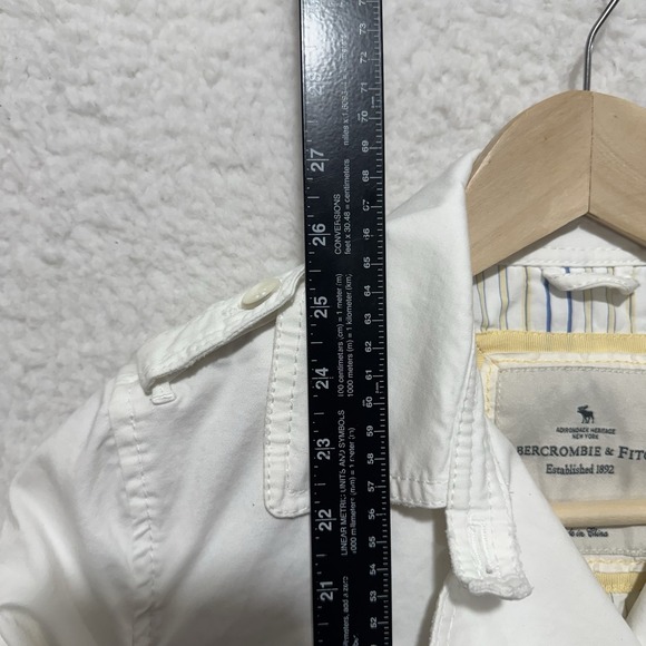 Abercormbie‎ & Fitch Womens Sz S White Double Breasted Naval Belt Jacket Coat - Picture 14 of 14